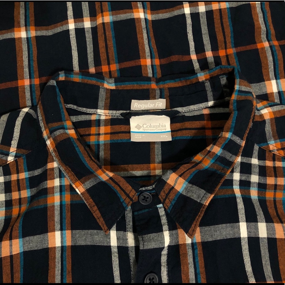 Columbia regular fit button down shrt sleeve shirt